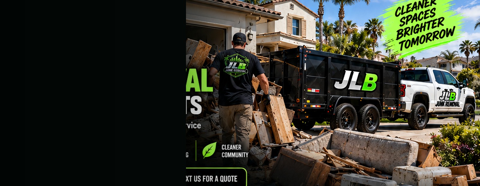 JLB Junk Removal truck, dump trailer and debris cleanup service in San Diego